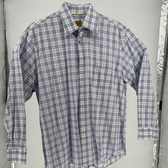 Robert Talbott Other - Robert Talbott Men's Checkered Shirt - Blue, White, and Red